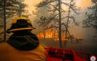 bombero nj incendio forestal